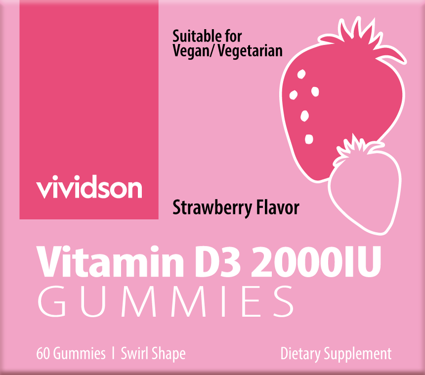 Vitamin D3 2000IU Gummies-Strawberry Flavor